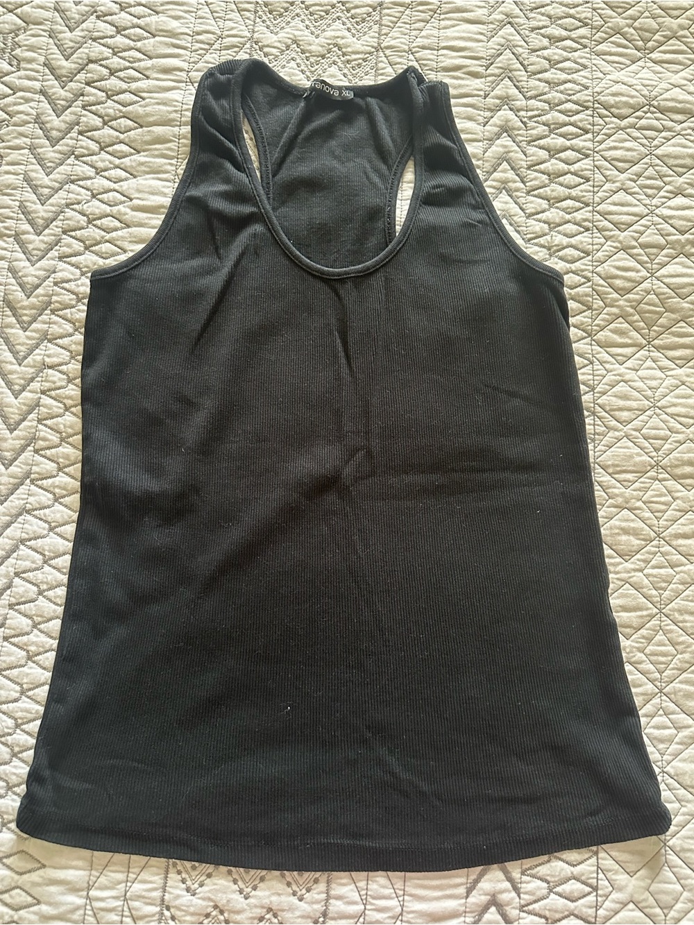 Women's Black Ribbed Racerback Tank Top